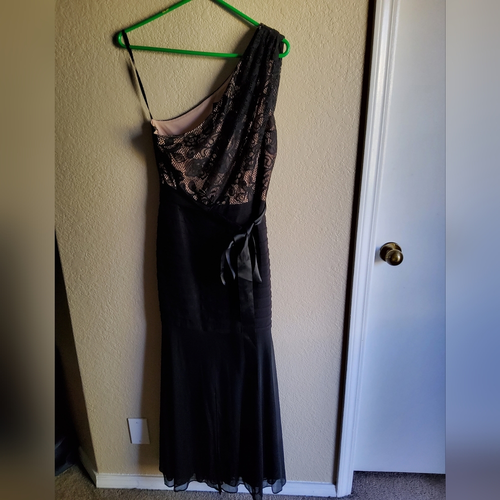 One shoulder dress, Size 12P, black